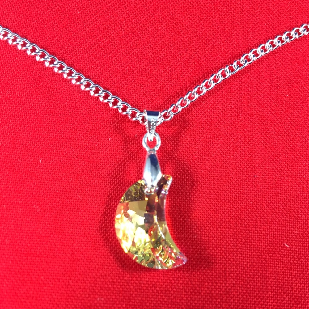 Swarovski Austrian Crystal Crescent Moon Necklace